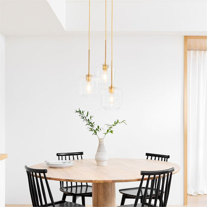 Lumivelle Pebble Glass Chandelier - 3-Light Modern Pendant Style