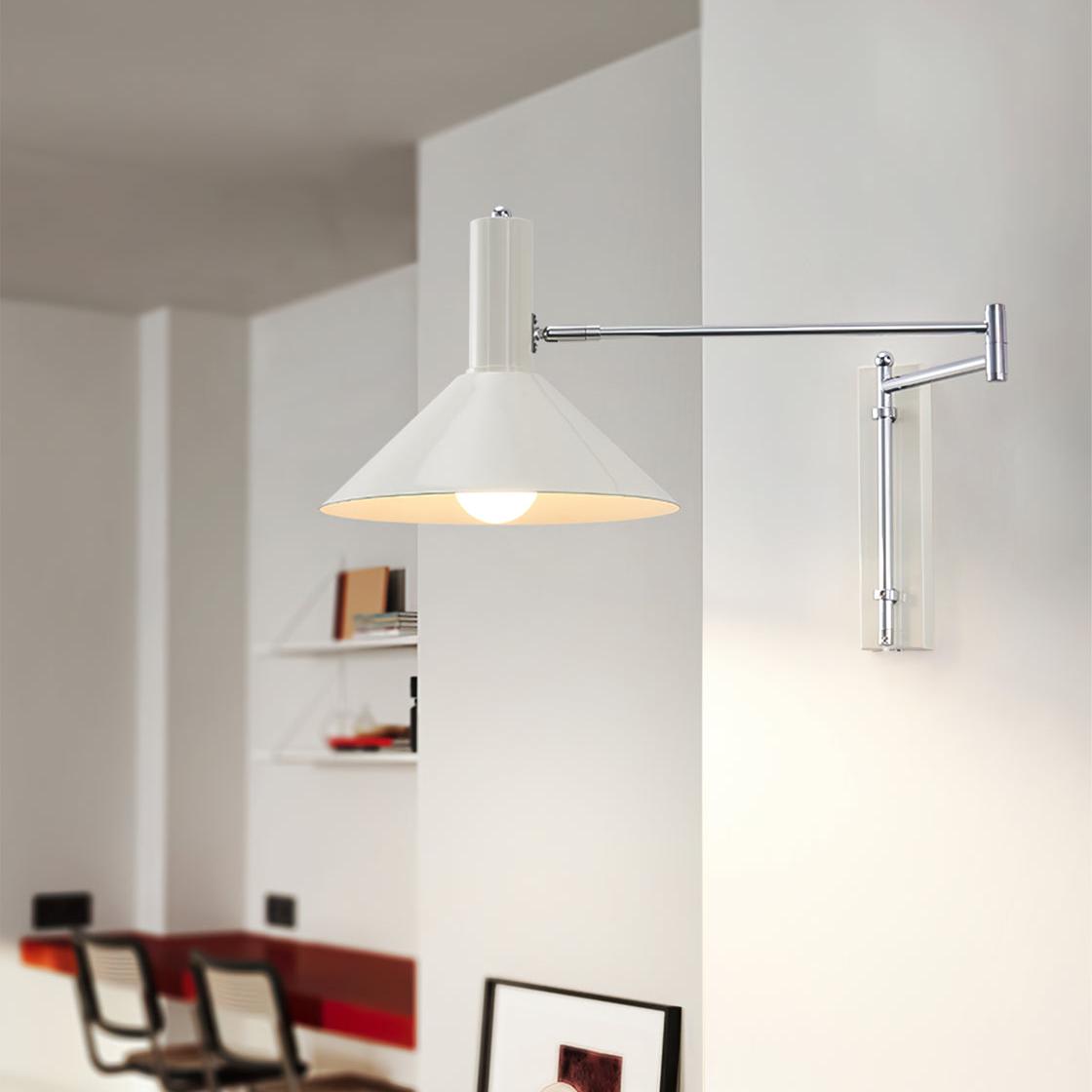 Moderne Bauhaus Schwenkbare Wandleuchte für Esstisch mit Kabel und Stecker