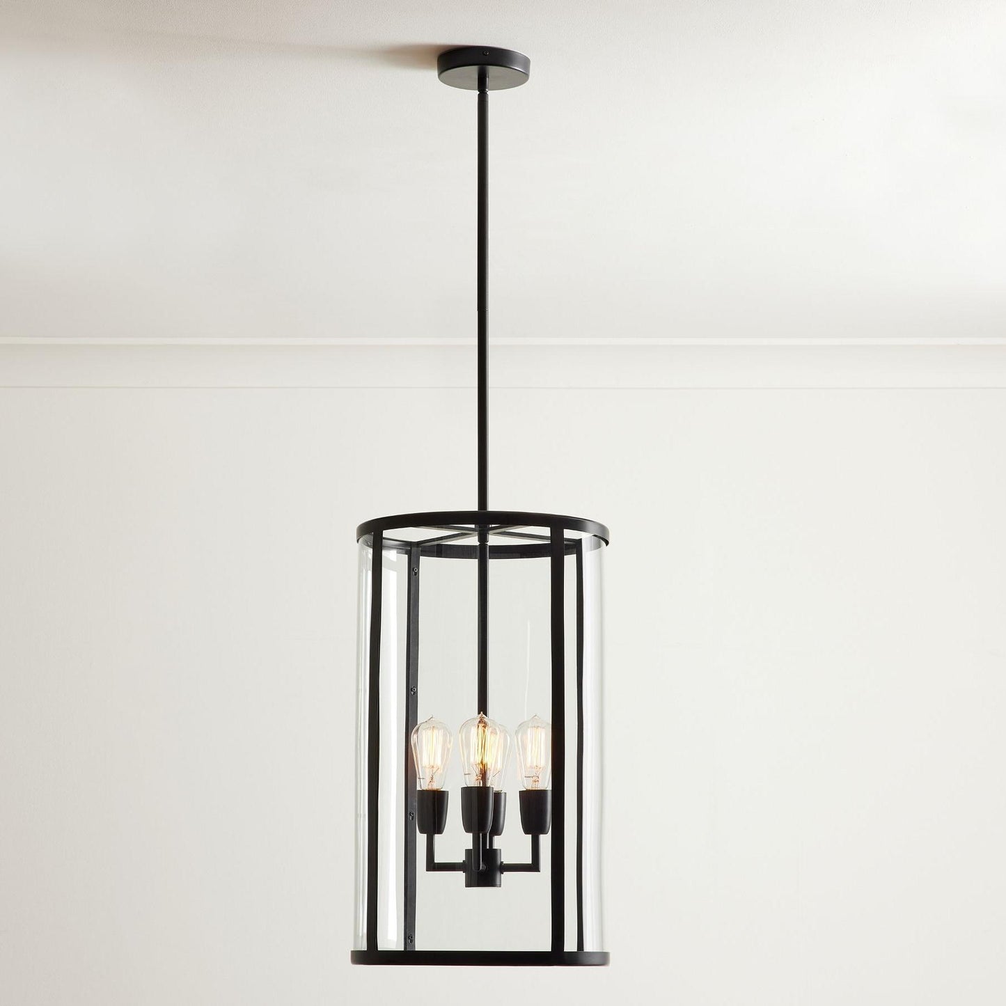 Ferrix Outdoor Lantern Pendant Lamp – Industrial Glass and Iron Design for Modern Spaces