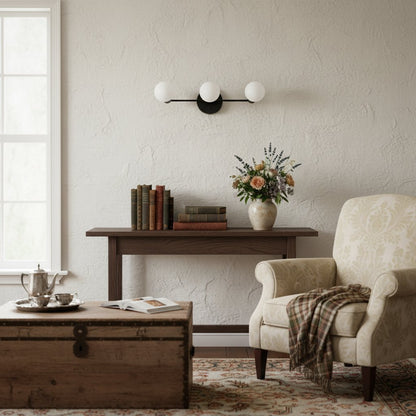 Glorica Glass Mid Century Modern Vanity Light - 3 Light Wall Fixture