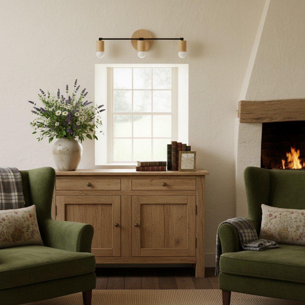 Mobilux Line Holz- und Schminktischleuchte – Böhmische Badezimmerbeleuchtung