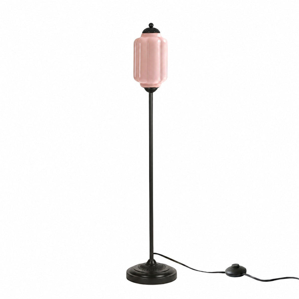Eloise Textured Glass Pumpkin-Inspired Floor Lamp - Organic Artistry and Retro Style for Living Rooms