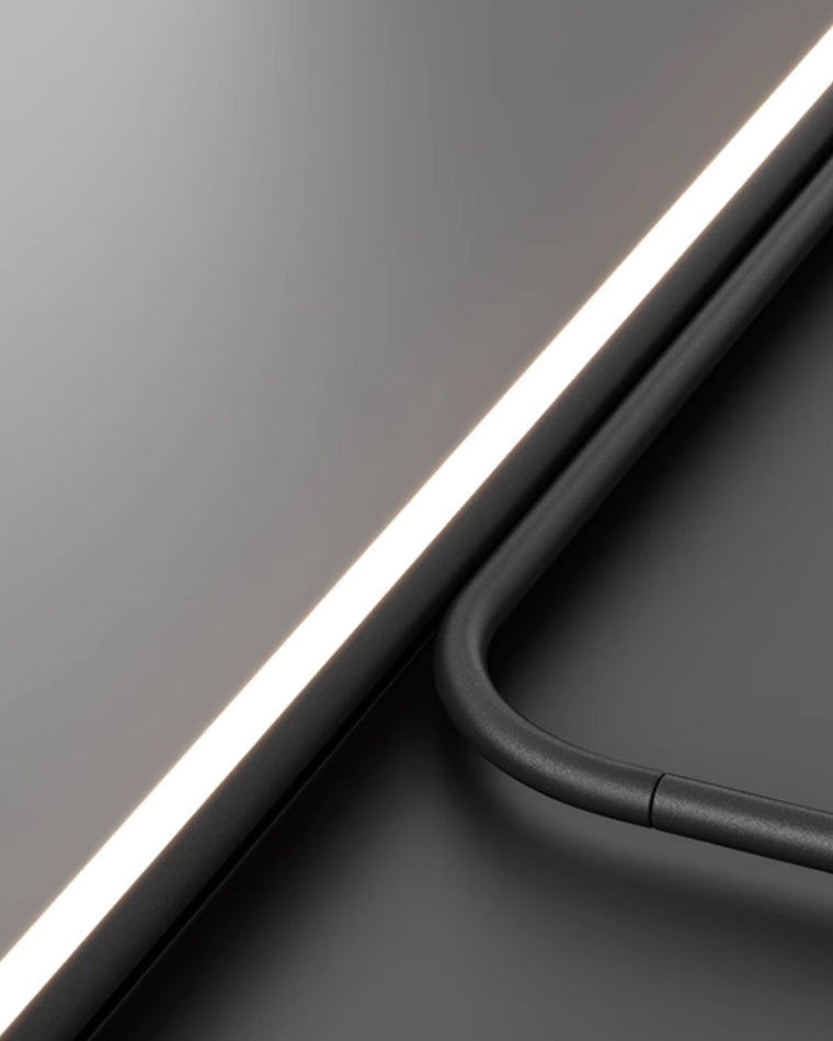 Schlanke asymmetrische lineare Pendelleuchte Schwarz-Weiß-Finish Deckenleuchte