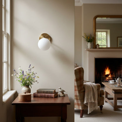 Glorica Glass Wall Sconce - Frosted Globe Light