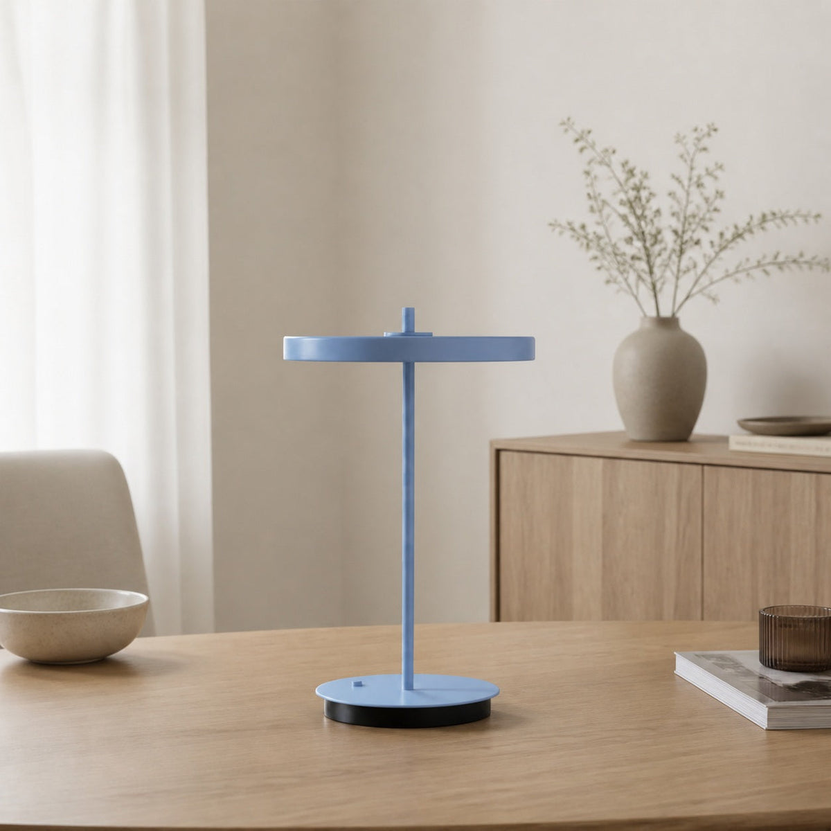 Astris Modern Minimalist Metal Table Lamp Soft LED Illumination for Living Room and Office