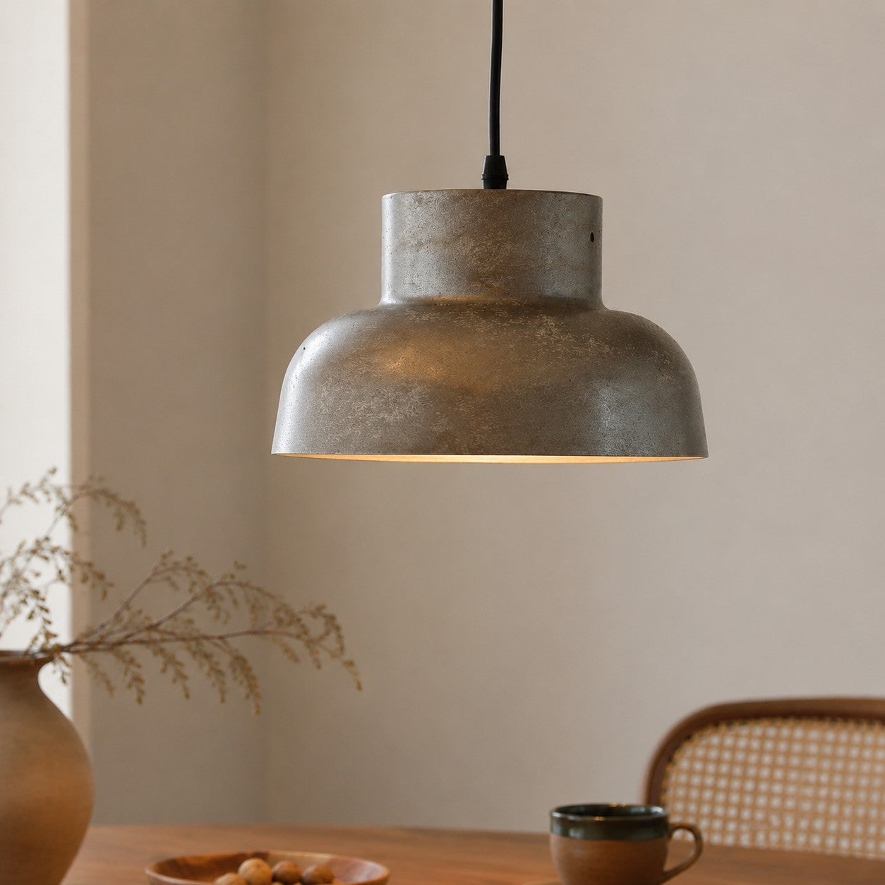 Aged Metal Industrial Pendant Light