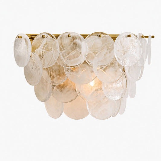 Sevra Cascading Glass Disc Wall Sconce - Metal Vintage Brass Finish Lighting