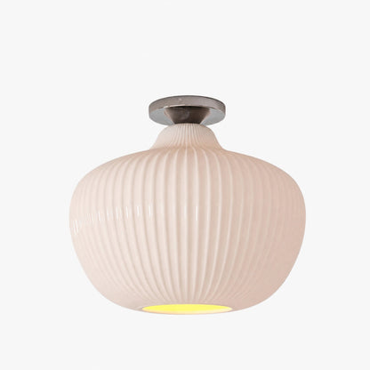 Rivrona Glass Flush Mount Ceiling Light - Modern Champagne Globe Design
