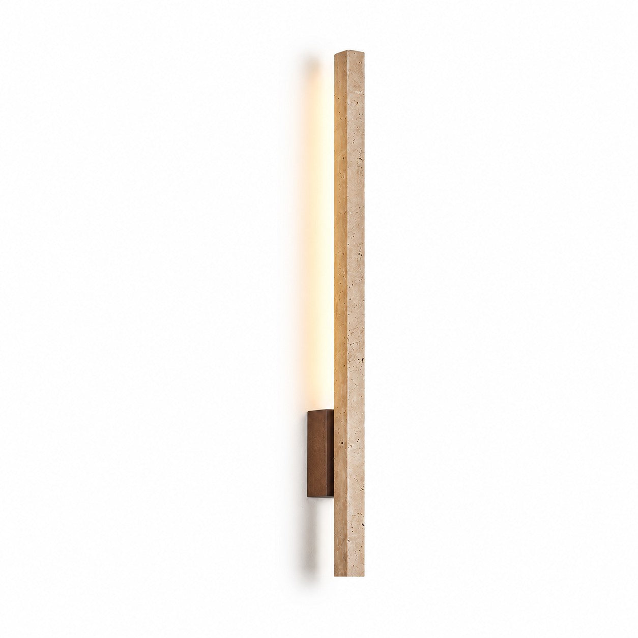 Linear Travertine And Wood LED Wall Light