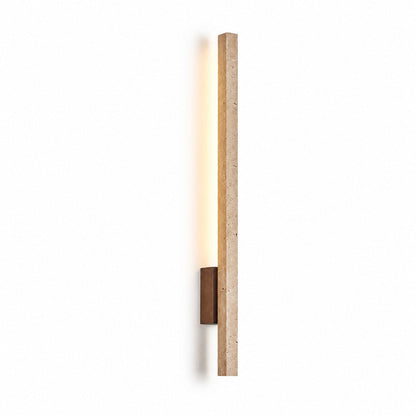 Linear Travertine And Wood LED Wall Light