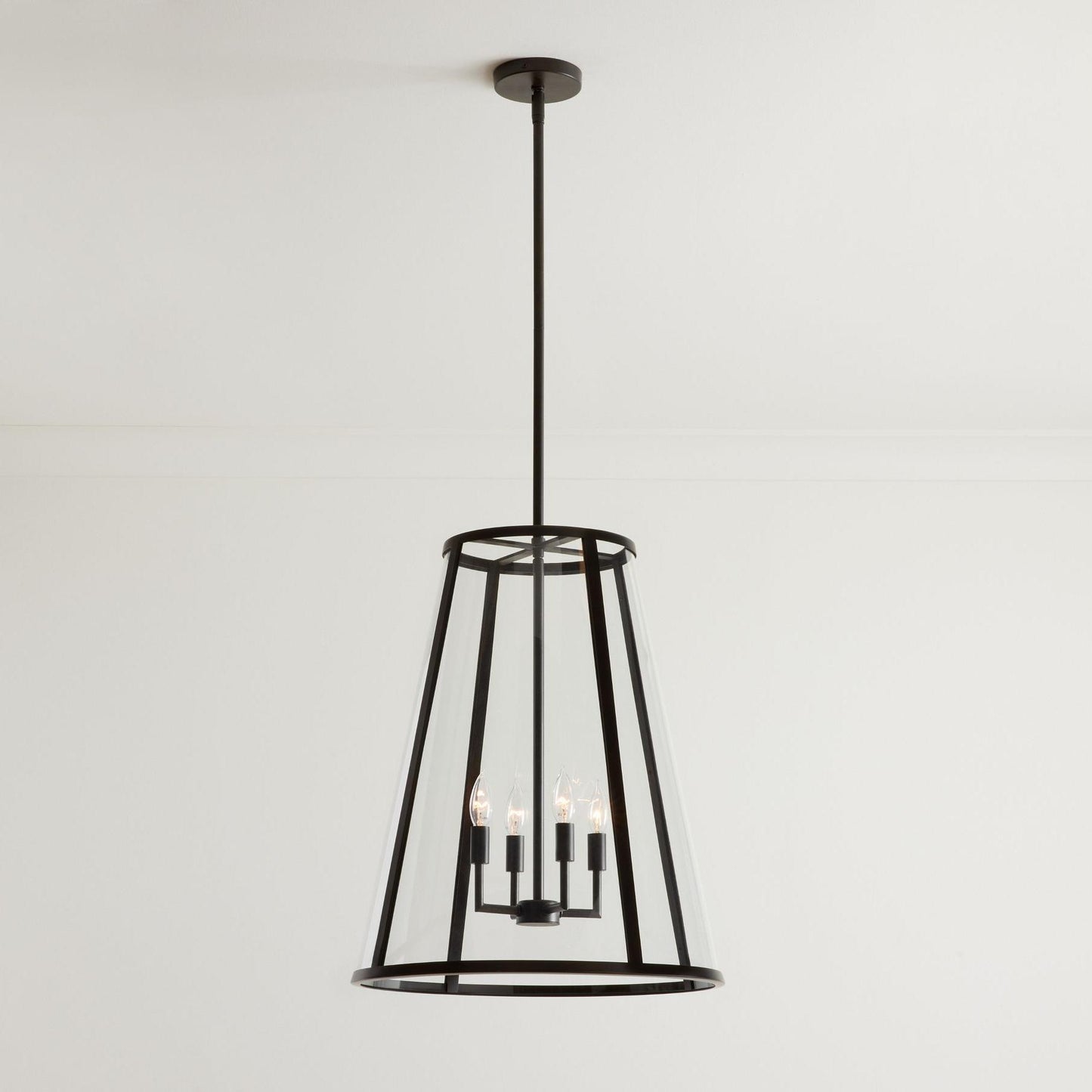 Ferrix Outdoor Lantern Pendant Lamp – Industrial Glass and Iron Design for Modern Spaces