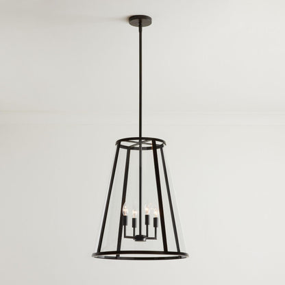 Ferrix Outdoor Lantern Pendant Lamp – Industrial Glass and Iron Design for Modern Spaces