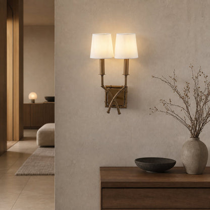 Double Arm Bamboo Sconce