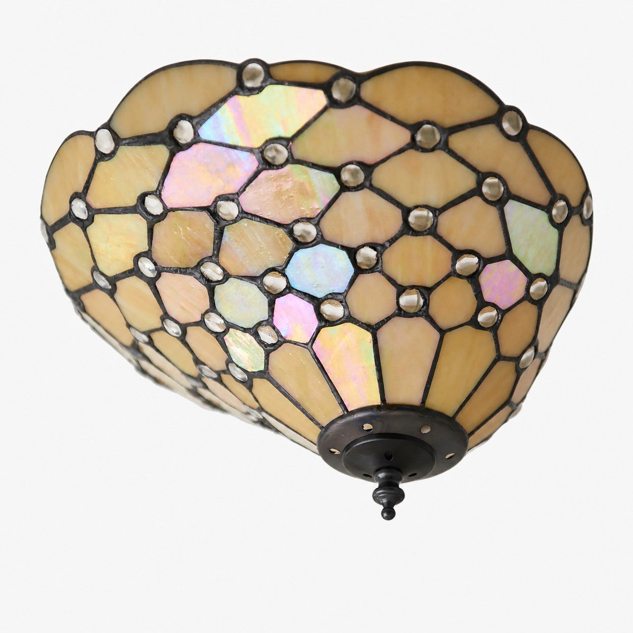 TF Pearl Handgefertigte Tiffany-Deckenleuchte – Art-Deco-Buntglasleuchte für Flur oder Wohnzimmer