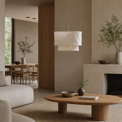 Aeroloom Organic Texture Pendant Lamp - Soft Layered Fabric Shade Modern Decorative Lighting for Any Room