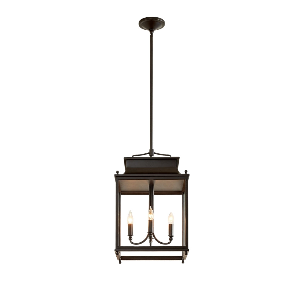 Yolvira Modern Outdoor Hanging Lantern – Dimmable Metal Pendant for Porch, Patio, or Balcony
