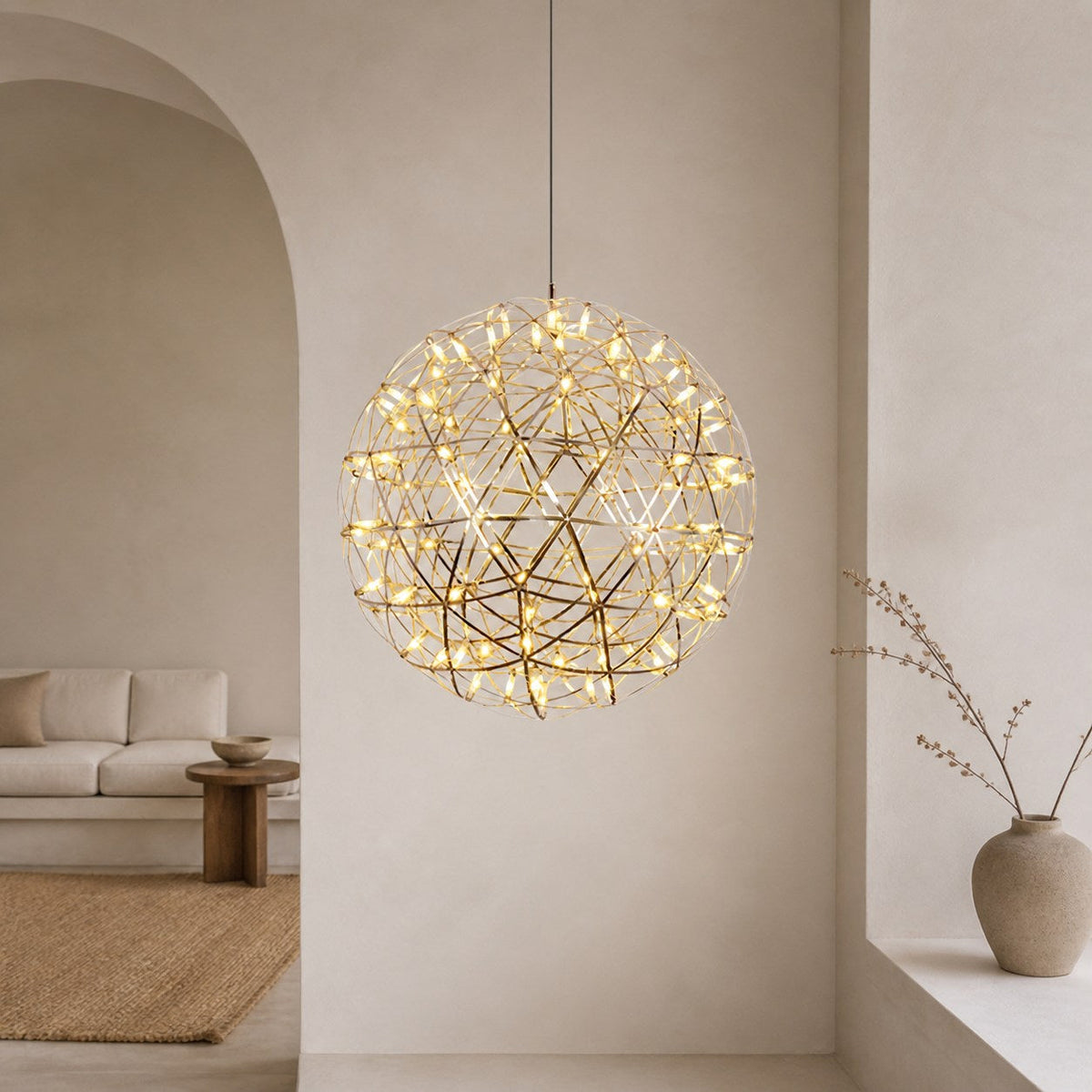 Silver Spark Ball Pendant Light