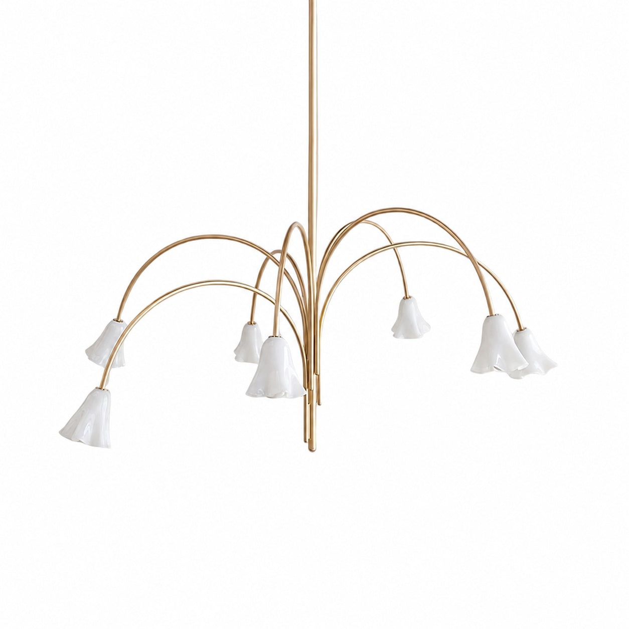 Bellina Modern Romantic Chandelier - Botanical Lily Design with Glass Flowers