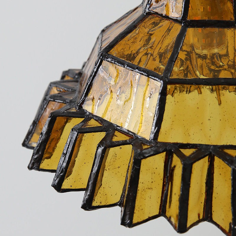 Vintage Stained Glass Pendant Light 11