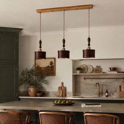 Modern Minimalist Leather Shade Pendant Light