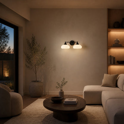 Riven Wall Lamp - Vintage Industrial Milk White Glass Shade for Indoor