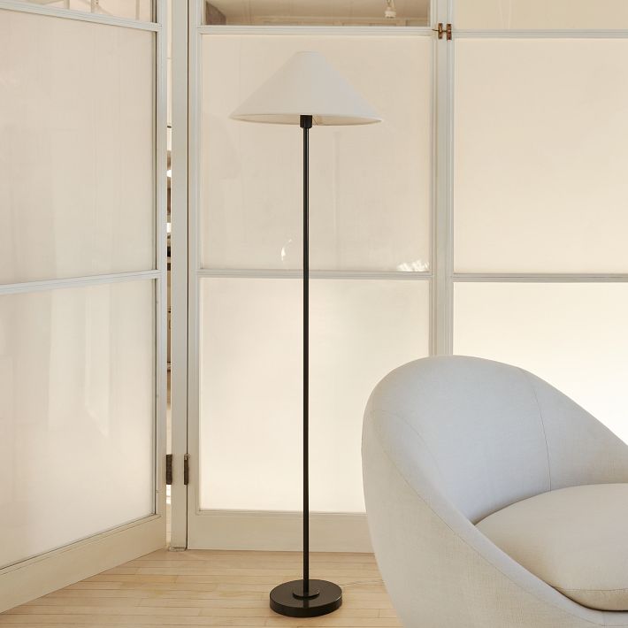 Diora Tischlampe und Stehlampe - Moderner Linear Stil Eleganter Leinen Lampenschirm für Wohnzimmer