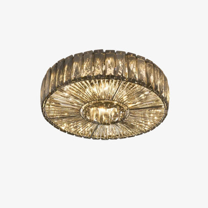 Clereon Elegant Round Flush Mount Ceiling Light – Modern Glass Design for Living Room