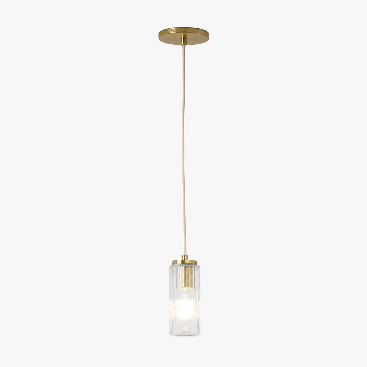 Rivora Pendelleuchte aus geriffeltem Glas – Moderner gerippter Schirm