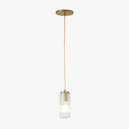 Rivora Pendelleuchte aus geriffeltem Glas – Moderner gerippter Schirm