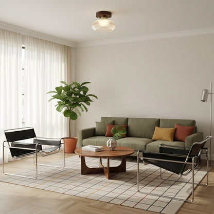 Soliro Modern Dome Glass Ceiling Light with Sleek Minimalist Form for Kitchens and Living Areas