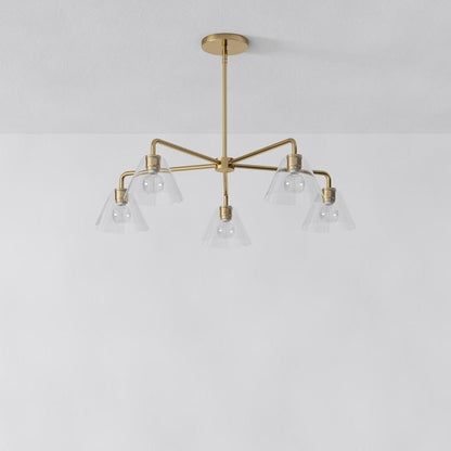 Conica Sculptural 5-Light Cone Chandelier - Modern Glass Lighting for Home