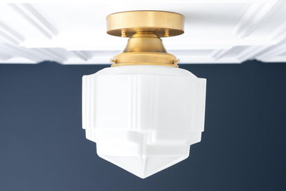 Geotower Glass Art Deco Ceiling Light - Glass Fixture - Elegant Home Lighting