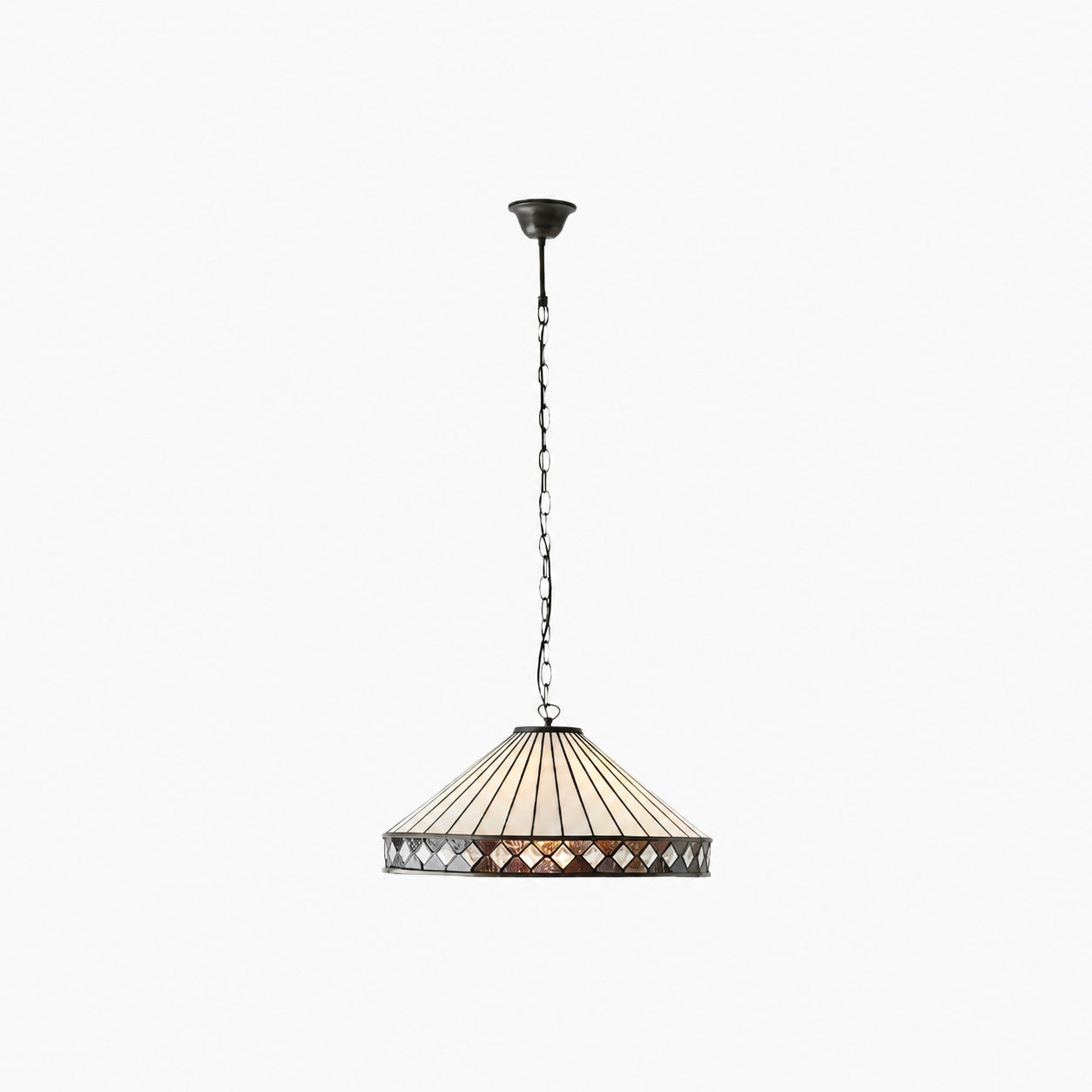 TF Fargo Pendant Light - Tiffany Style Lighting with an Art Deco Shade and Adjustable Chain