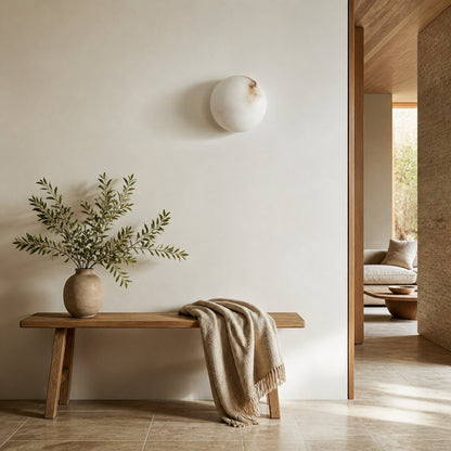 OrbisMuse Elegant Natural Stone Globe Wall Sconce - Minimalist Light for Hallways