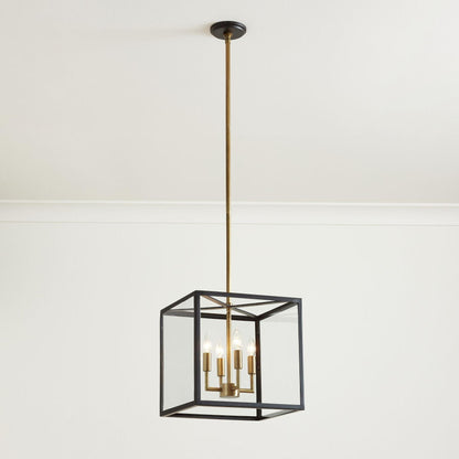 Ferrix Outdoor Lantern Pendant Lamp – Industrial Glass and Iron Design for Modern Spaces