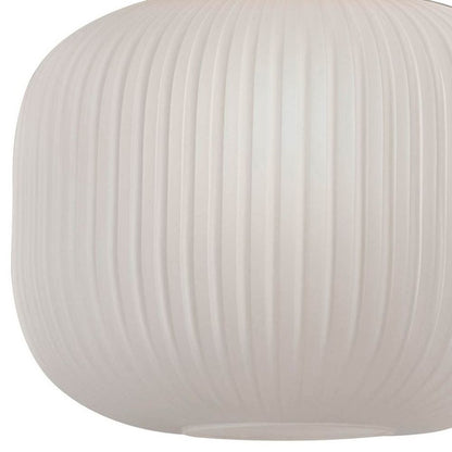Pelviona Modern Ribbed Glass Pendant - Frosted & Brass Ceiling Light Add Timeless Charm to Your Space