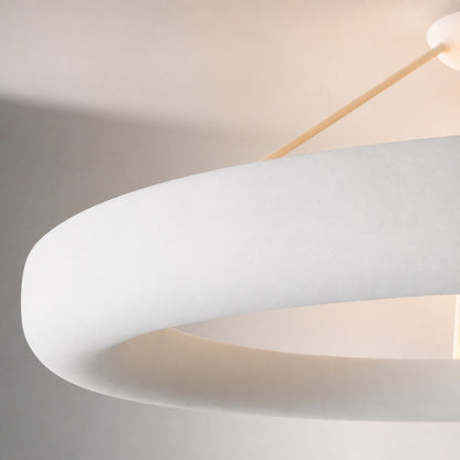Plara Plaster-Texture Halo Chandelier – Modern Ring Ceiling Lamp for Living & Dining