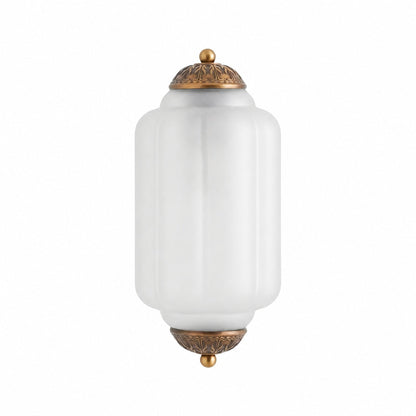 Eloise Messing-Wandleuchte – Elegante Vintage-Beleuchtung aus Milchglas
