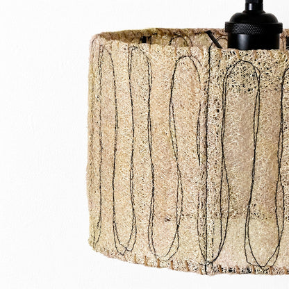 Natural Loofah Pendant Light - Organic Woven Shade for Dining Room