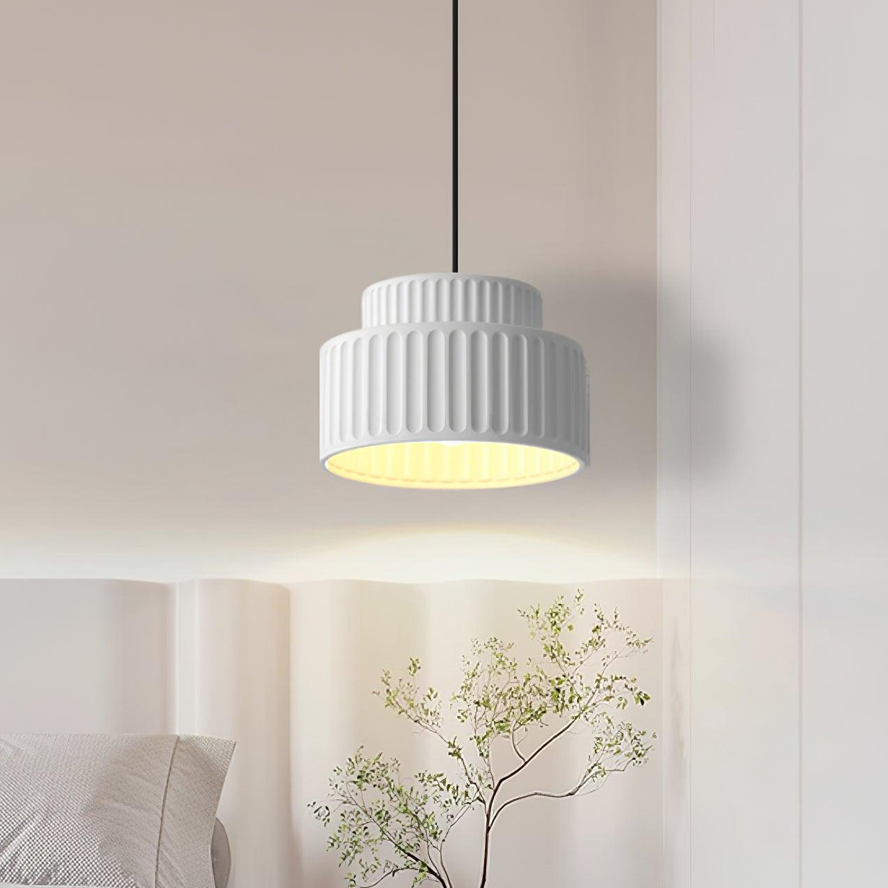 Skandinavische Creme Harz Schalen Pendelleuchte