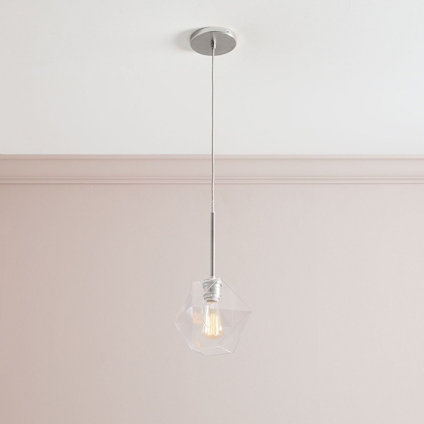 Talvior Faceted Pendant Light – Adjustable Glass Light Fixture