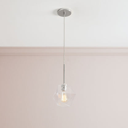 Talvior Faceted Pendant Light – Adjustable Glass Light Fixture