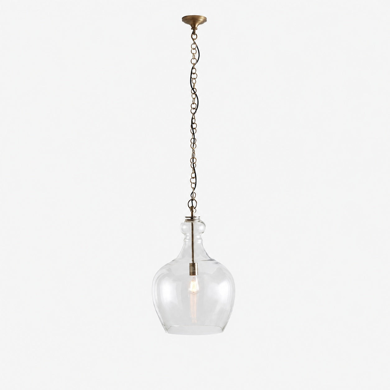 Lawson Glas-Pendelleuchte – Recyceltes und Milchglas mit Bronze-Akzent