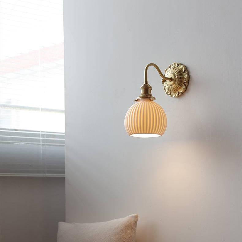 Brass Ceramic Wall Light