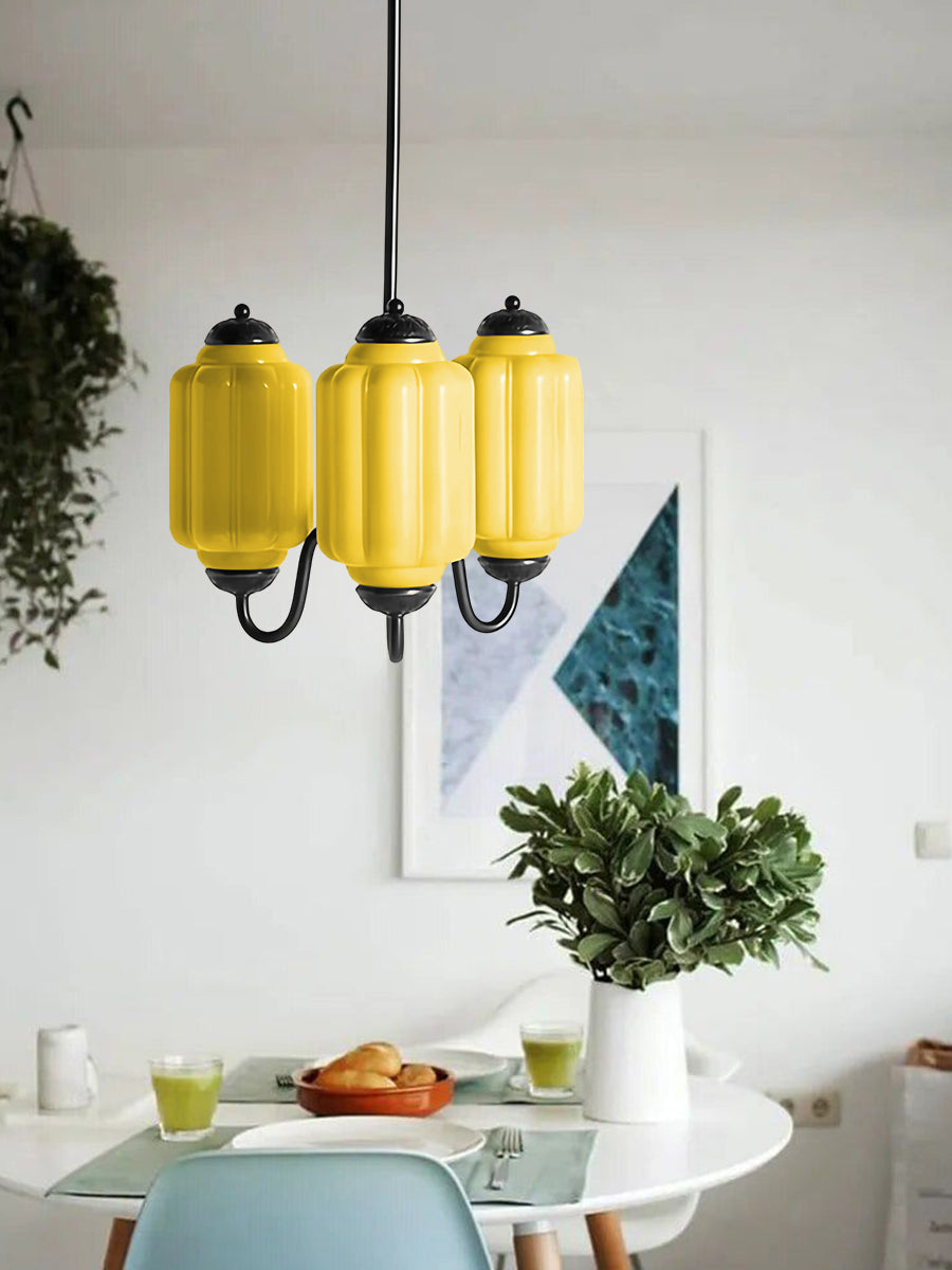 Vintage Eloise Glas Kronleuchter 3 Flammig