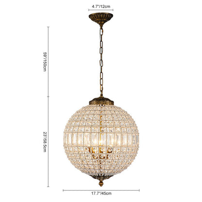 Luxuriöse Vintage Kristall Kugel Pendelleuchte