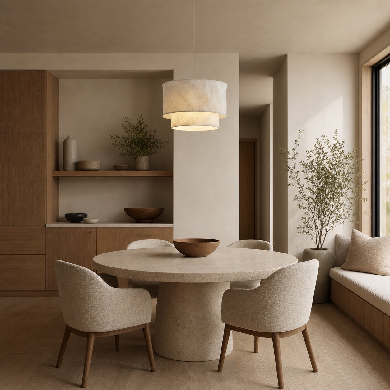Aeroloom Organic Texture Pendant Lamp - Soft Layered Fabric Shade Modern Decorative Lighting for Any Room