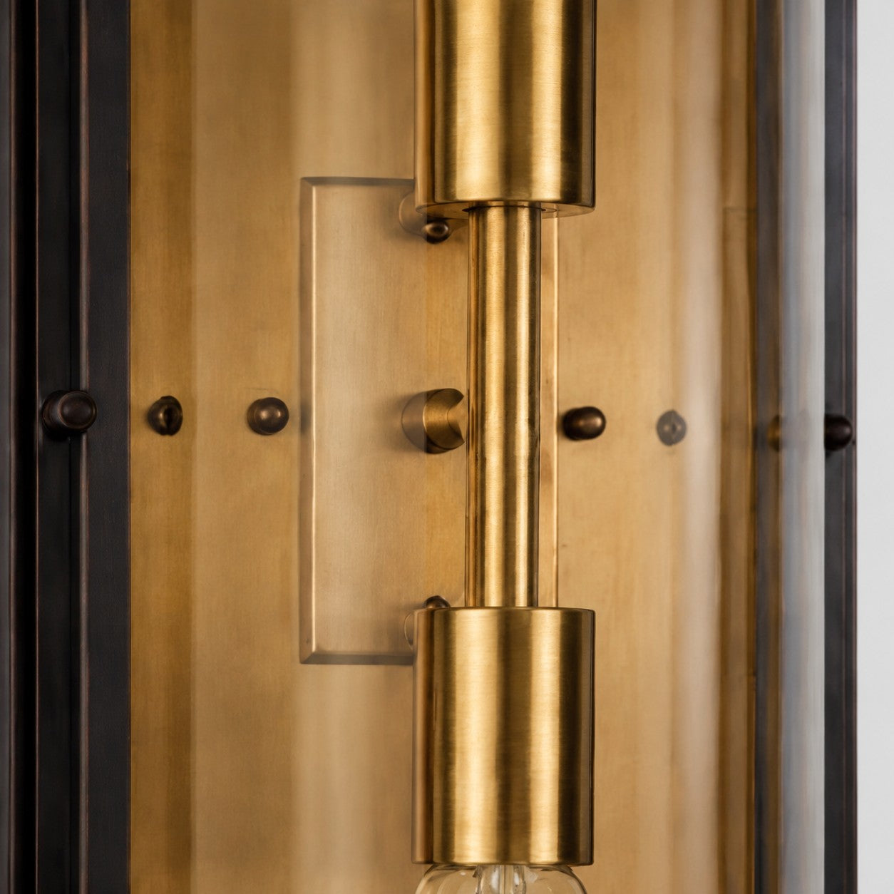 Bronze Caged Glass Modern Outdoor Wall Sconce for Porch and Entryways