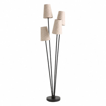 Duova 4 Light Floor Lamp – Fabric Shade Floor Lamp for Reading Corners or Living Spaces