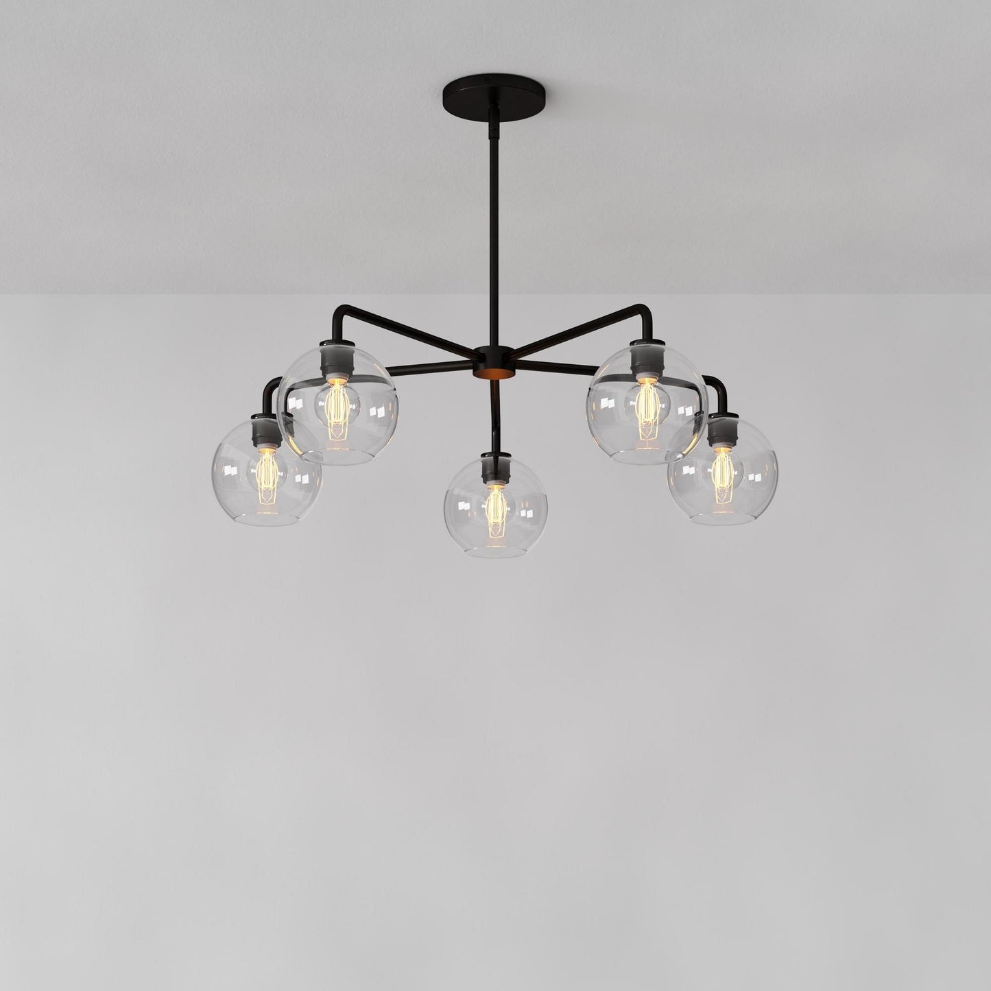 Selvion Elegant 5-Light Globe Chandelier – Modern Glass Pendant Lighting Fixture